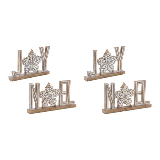 Holiday Joy & Noel Tabletop Décor Set, 8.5" & 6.75"
